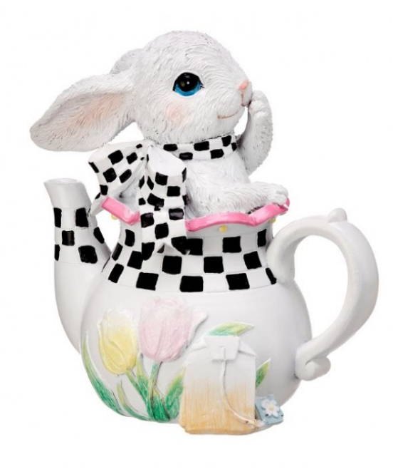 5.75" Resin Brunch Bunny in Teapot