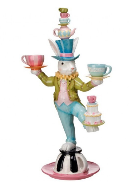 24" Resin Juggling Teacup Bunny