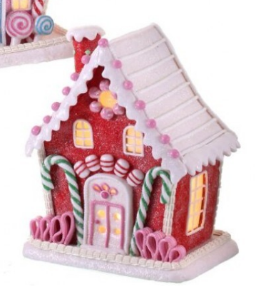 9.5" Claydough LED Battery Timer Candy House