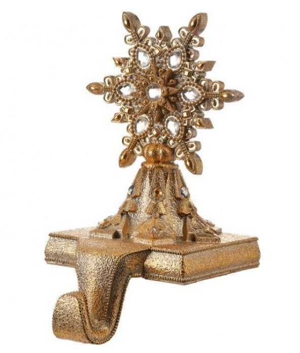 9" Resin Jeweled Snowflake Stocking Holder - Choice of 2 Styles
