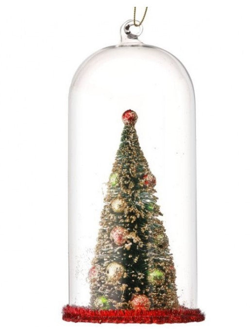 7.5" Deco Tree in Glass Done Ornament