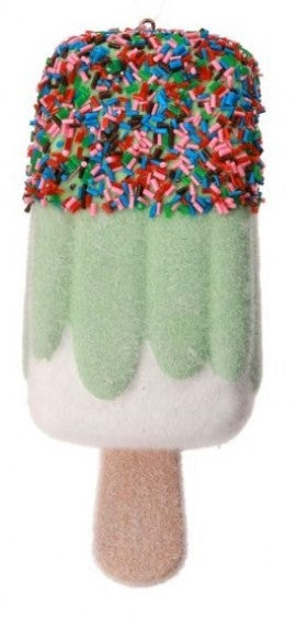 5" Plastic Popsicle with Sprinkles Ornament - Choice of Pink or Mint Green