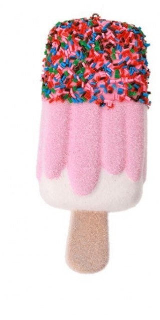 5" Plastic Popsicle with Sprinkles Ornament - Choice of Pink or Mint Green