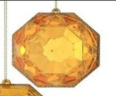 4" Acrylic Precious Gem Ornament -GOLD -  Choice Style