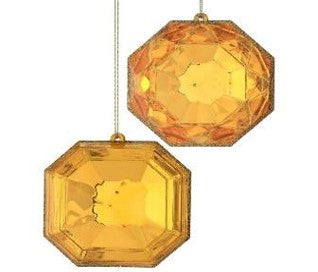 4" Acrylic Precious Gem Ornament -GOLD -  Choice Style (Copy)