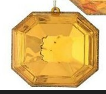 4" Acrylic Precious Gem Ornament -GOLD -  Choice Style (Copy)