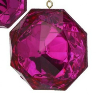 4" Acrylic Precious Gem Ornament -Fushcia -  Choice Style