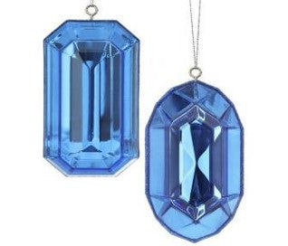 5" Acrylic Precious Gem Ornament -SAPPHIRE - Choose from Rec or Oblong