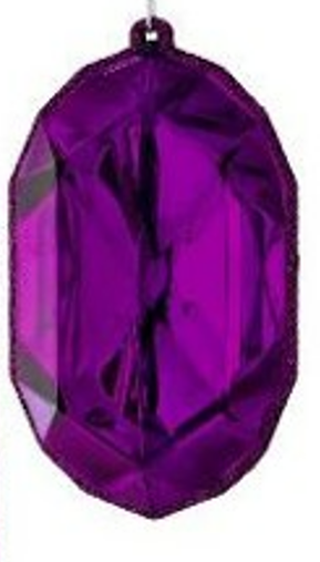 5" Acrylic Precious Gem Ornament - Deep Purple - Choose from Rec or Oblong