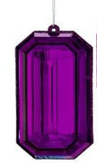 5" Acrylic Precious Gem Ornament - Deep Purple - Choose from Rec or Oblong