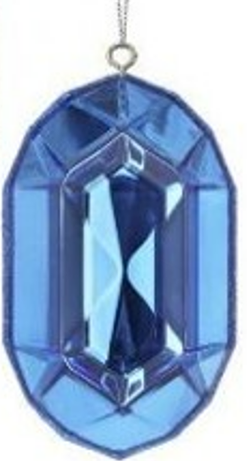 5" Acrylic Precious Gem Ornament -SAPPHIRE - Choose from Rec or Oblong