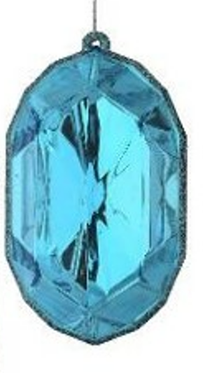 5" Acrylic Precious Gem Ornament -TURQUOISE - Choose from Rec or Oblong