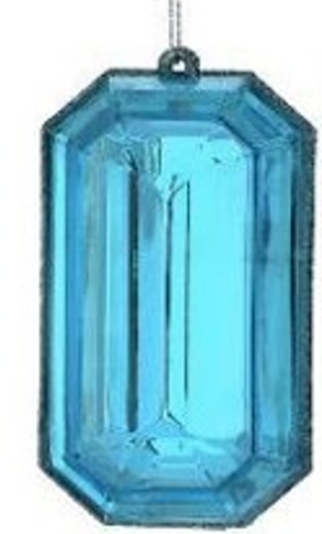 5" Acrylic Precious Gem Ornament -TURQUOISE - Choose from Rec or Oblong