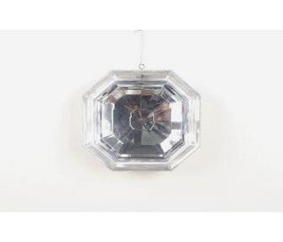 6" Acrylic Square Precious Gem Ornament -Clear Iridescent