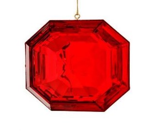 4" Acrylic Precious Gem Ornament - RED - Choice of Style