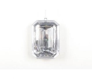 9"  Jewel Rectangle Precious Gem Ornament - Clear  Iridescent