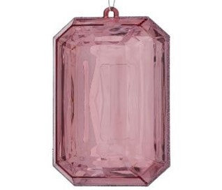 9"  Jewel Rectangle Precious Gem Ornament - PINK