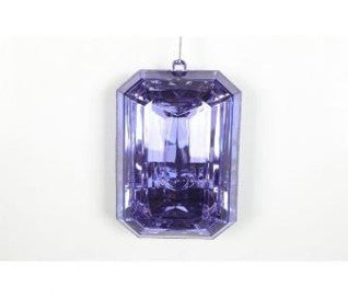 9"  Jewel Rectangle Precious Gem Ornament - Light PURPLE