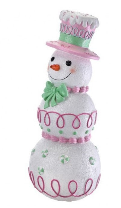 36" Outdoor Pastel Candy Snowman