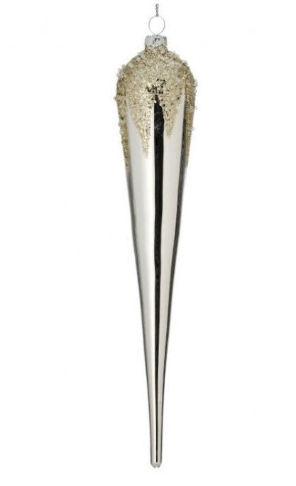 10.5" Glass Dripping Jewels Icicle Ornament