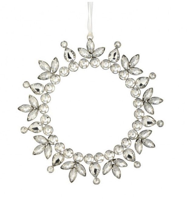 8" Rhinestone Wreath Ornament