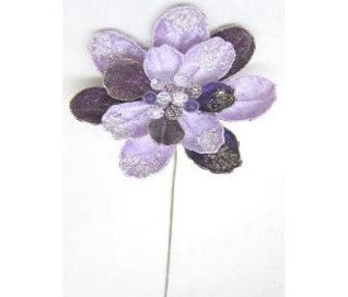 24" Iced Winter Magnolia Stem - Purple/Lavender