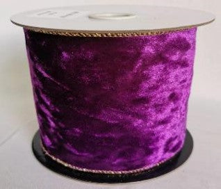 4"x5Y Luxury Textured Velvet Ribbon - Purple