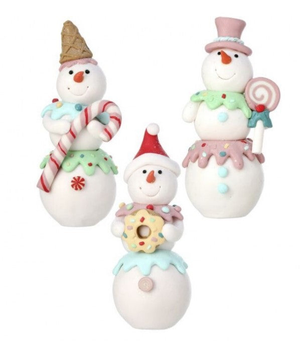 5.5" Claydough Candy Snowman - Set of 3