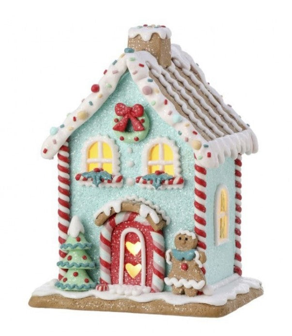 8.5" LED Battery Timer Pastel Sweets House - Blue