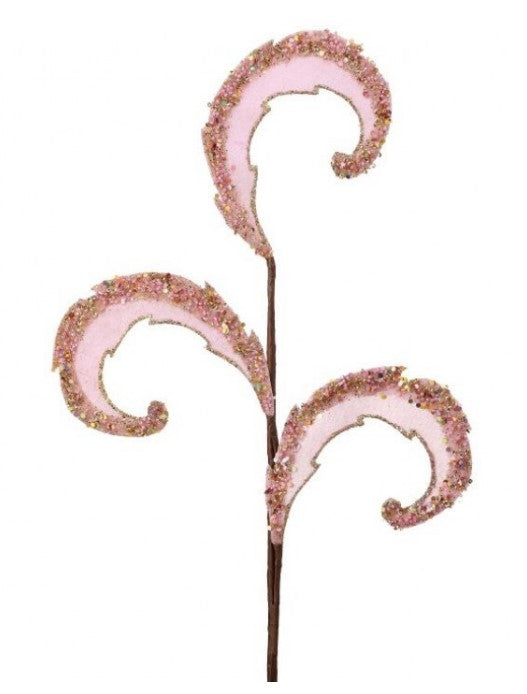 28" Velvet with Jewel Edge Scroll Spray - Pink