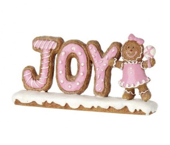 6" Resin "JOY" Candy Table Piece - Pink