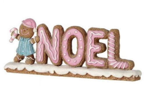 8" Resin "Noel" Candy Table Piece - Pink