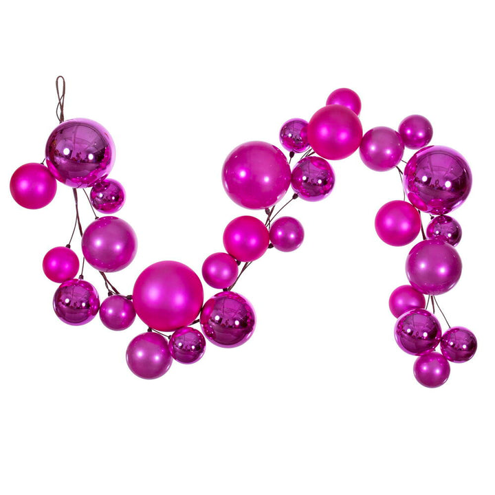 Vickerman 6' Hot Pink Ball Branch Garland