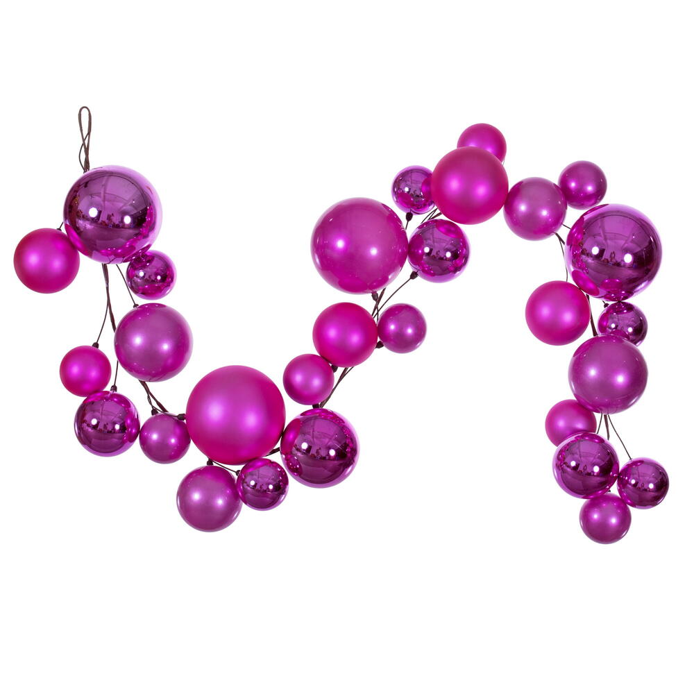 Vickerman 6' Hot Pink Ball Branch Garland