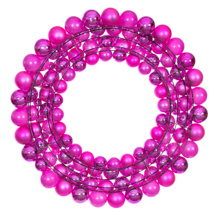 Vickerman 30" Hot Pink Ball Wreath