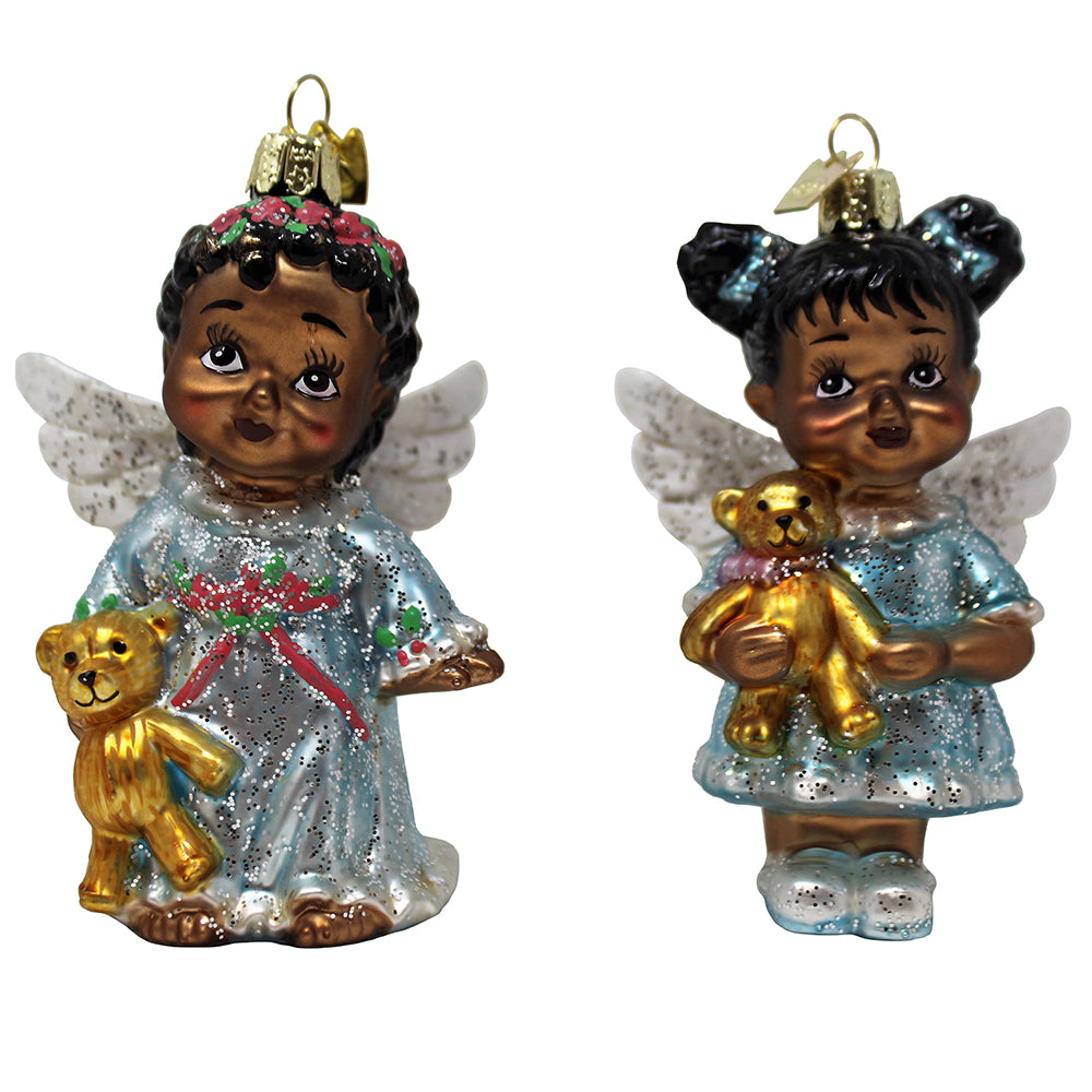 4" Noble Gems™ Glass African American Angel Ornaments, Choice of 2 Styles