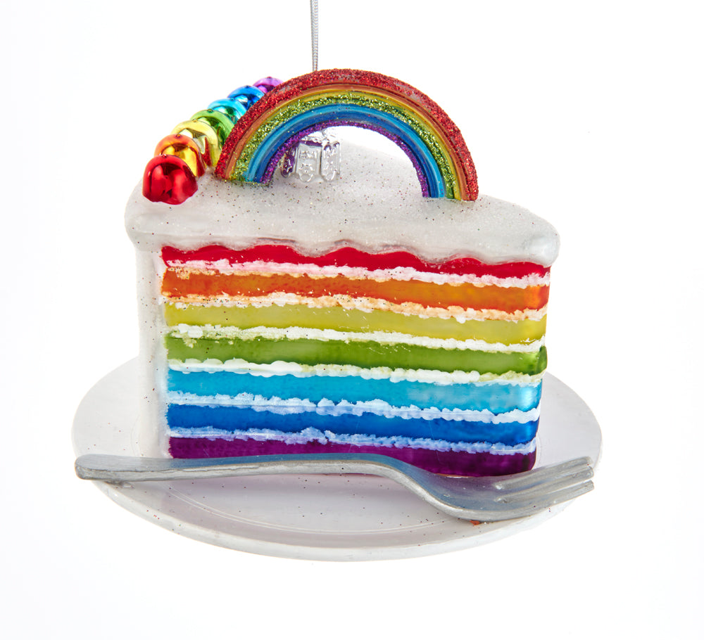 4.5" Noble Gems™ Rainbow Cake Slice Ornament