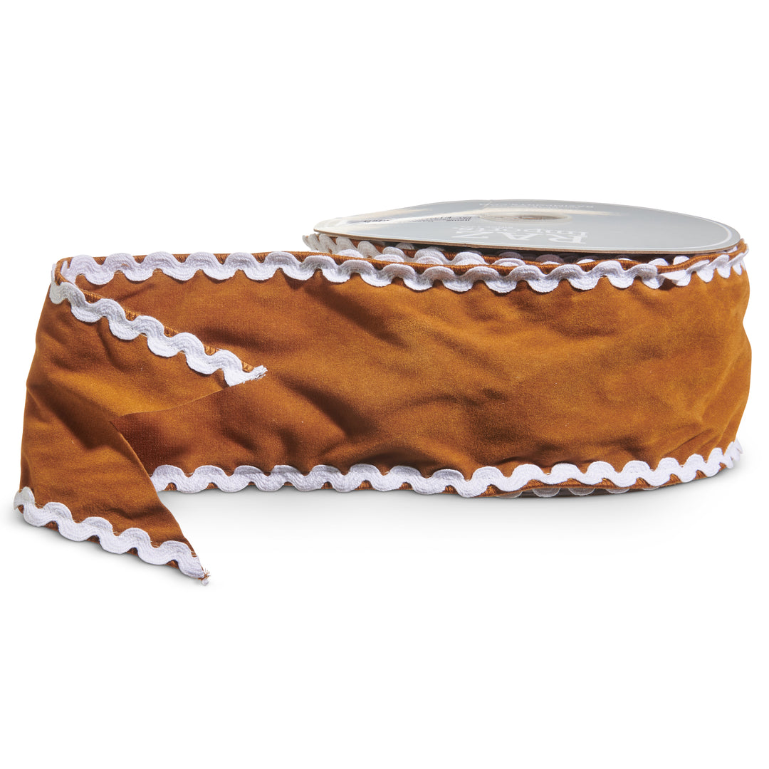 RAZ 4" x 10 YDS Sueded Gingerbread Wired Ribbon