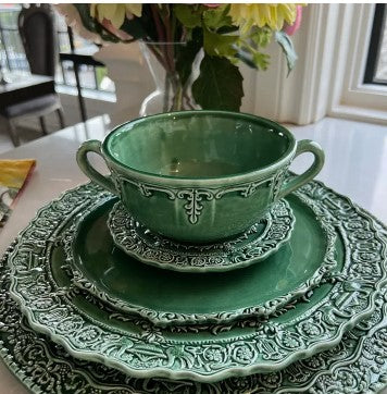 Renaissance Italian Green Dinner Plate