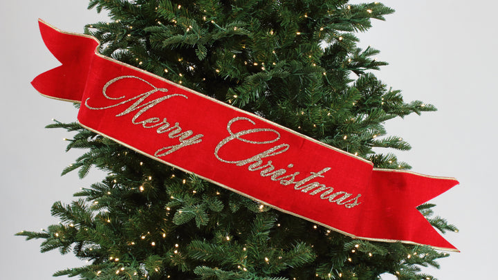 6" x 48" Mery Christmas Banner in Red or White