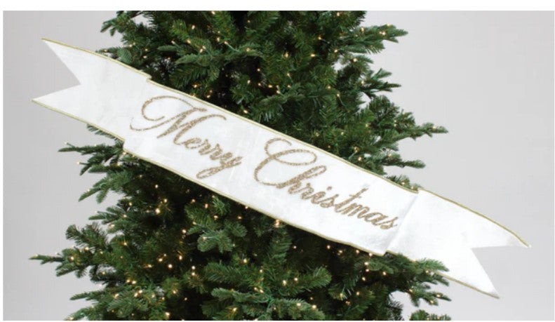 6" x 48" Mery Christmas Banner in Red or White