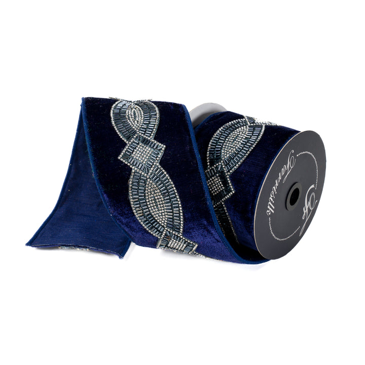4" x 5 YDS Diamond Deco - Choice of Navy Blue or Red