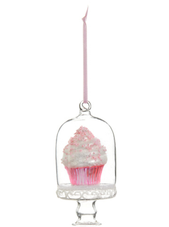 4" Cupcake in Cloche Ornament