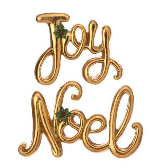 4.5" and 6" Long Resin Table Piece - Joy and Noel - Set of 2