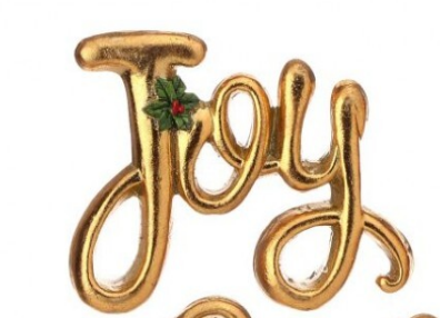 4.5" and 6" Long Resin Table Piece - Joy and Noel - Set of 2