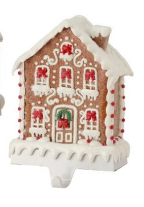 7" and 8" Dough Gingerbread Stocking Holder - Choice of One Story or Two Story House