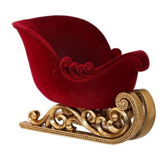 12" Resin Flocked Sleigh