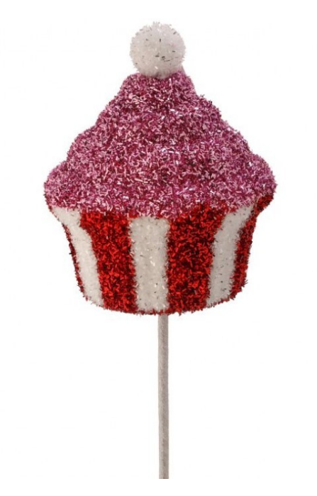 26" Glitter Sweets Cupcake Stem - Red, Pink, and White