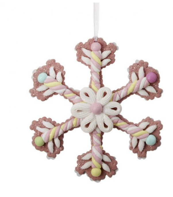 8" Claydough Candy Snowflake Ornament