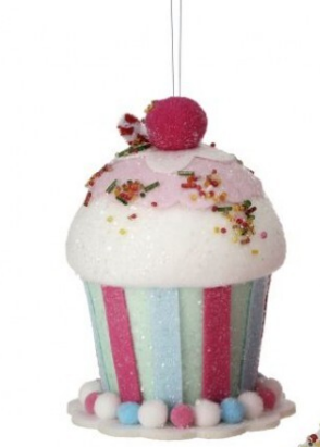 4.5"Cake or 5.5" Cupcake Ornament - Pastel